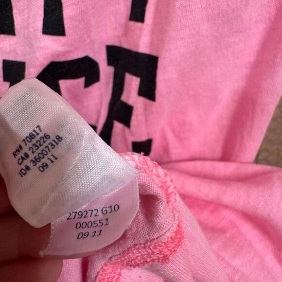Vintage PINK Y2K 2000s Naughty Not Nice Sleep Pajama Shirt Soft XS - Picture 5 of 6